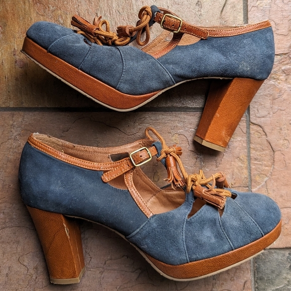 anthropologie MISS ALBRIGHT vintage style heels 8.5 - Picture 3 of 13